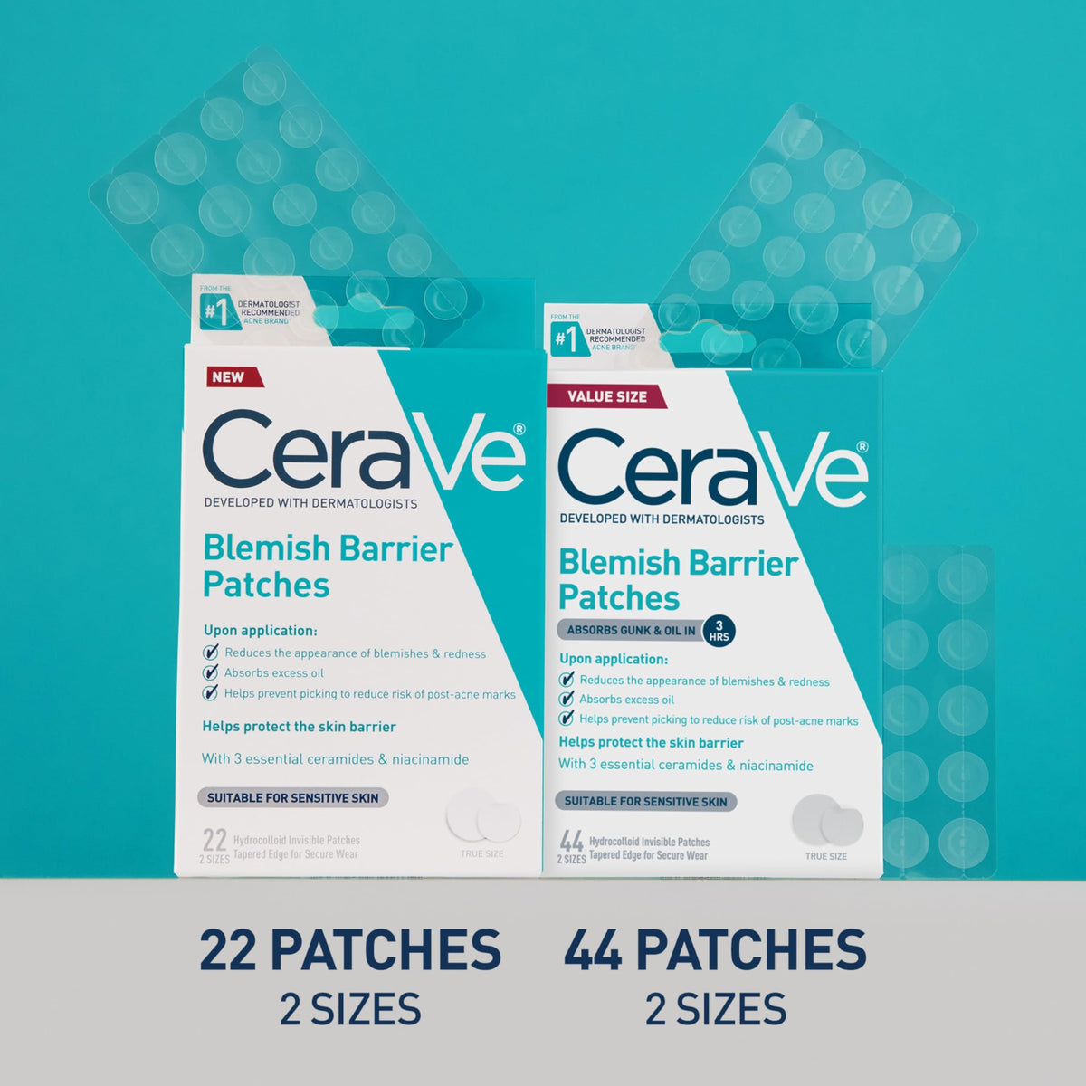 CeraVe Hydrocolloid Pimple Patches with Niacinamide, Ultra-Thin, 22ct CeraVe