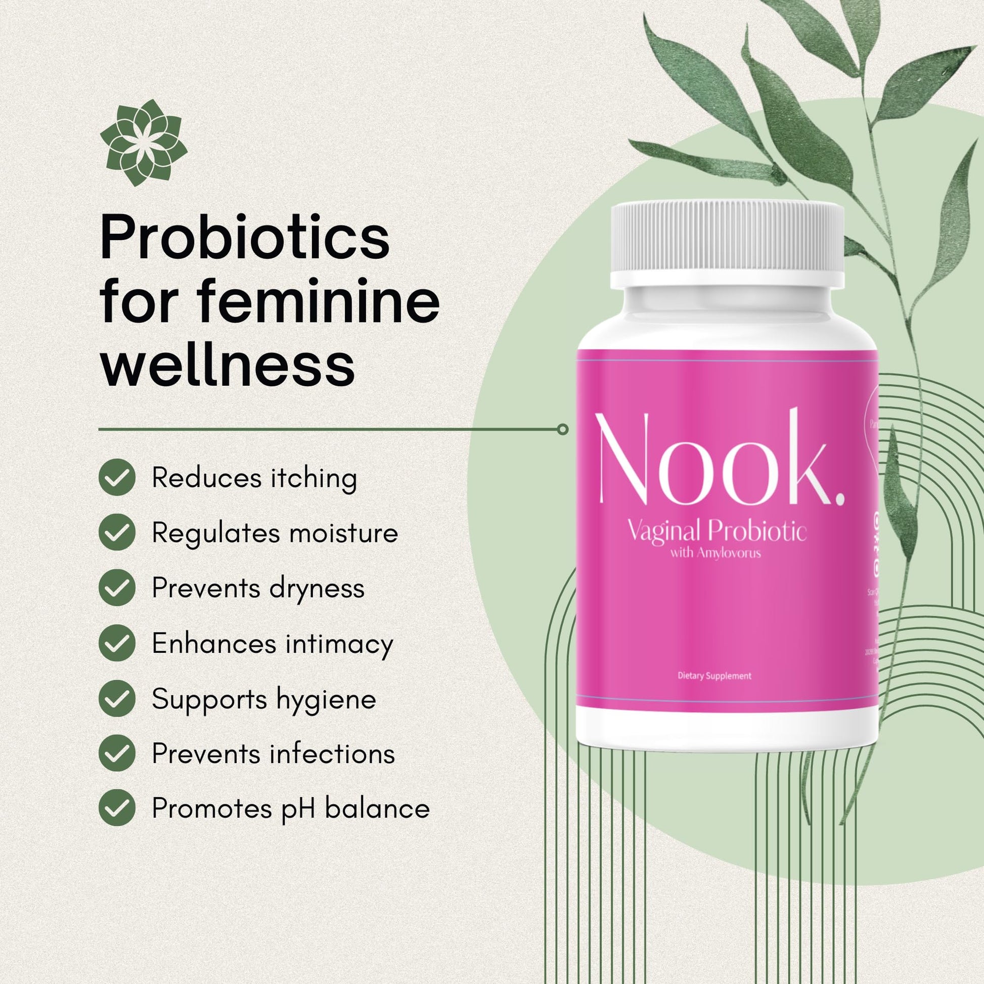 Nook Vaginal Probiotics for Women - pH Balance & Odor Control Feminine Health Supplements Nook buy australia supplements