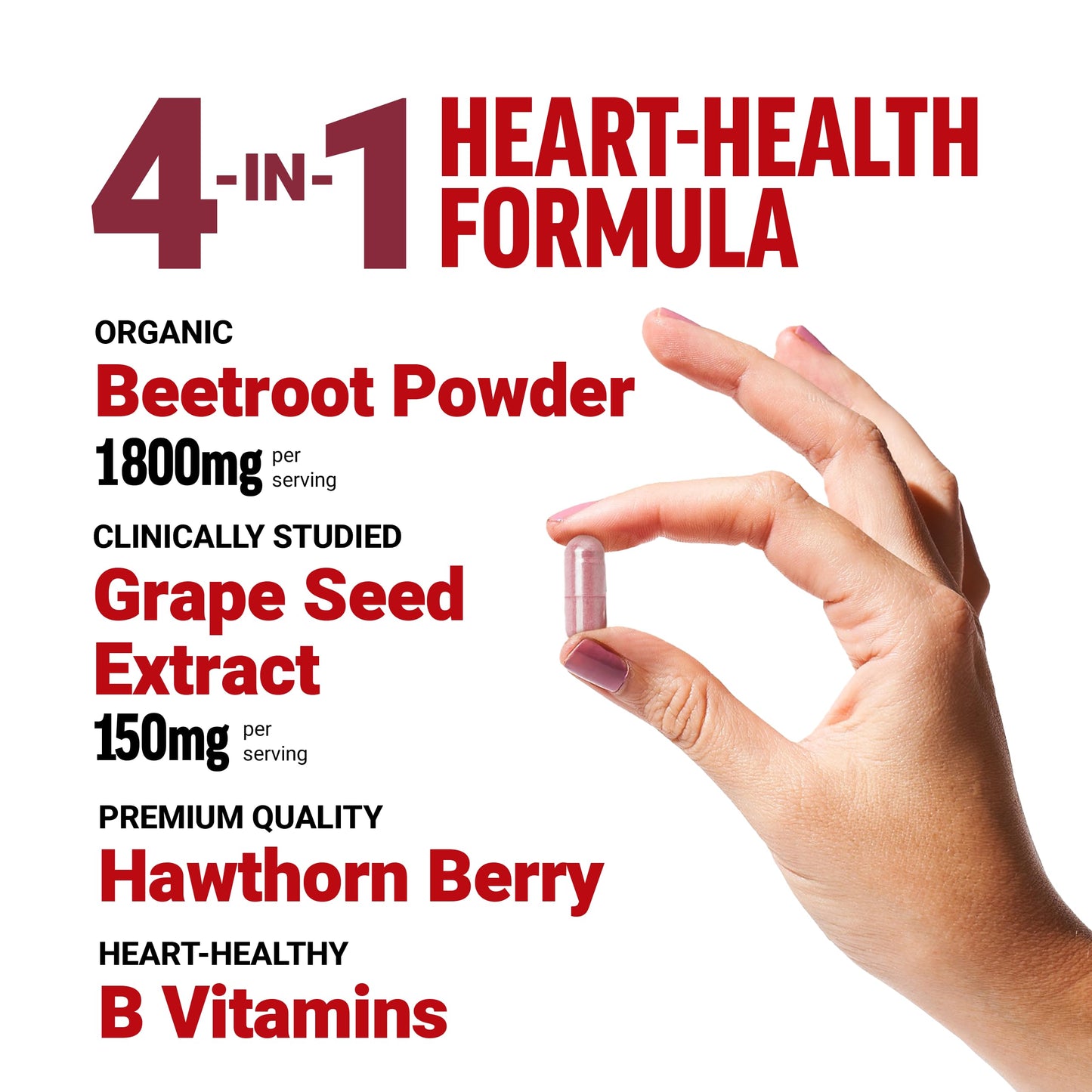 Force Factor Total Beets Blood Pressure Support Beet Root Capsules, 1800mg Organic Beet Root Powder Beet Supplement with Hawthorn Berry to Support Circulation Force Factor
