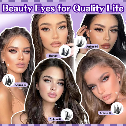 B&Q Manga Lash Clusters Kit DIY 8-18mm Reusable Eyelash Clusters Kit B&Qaugen