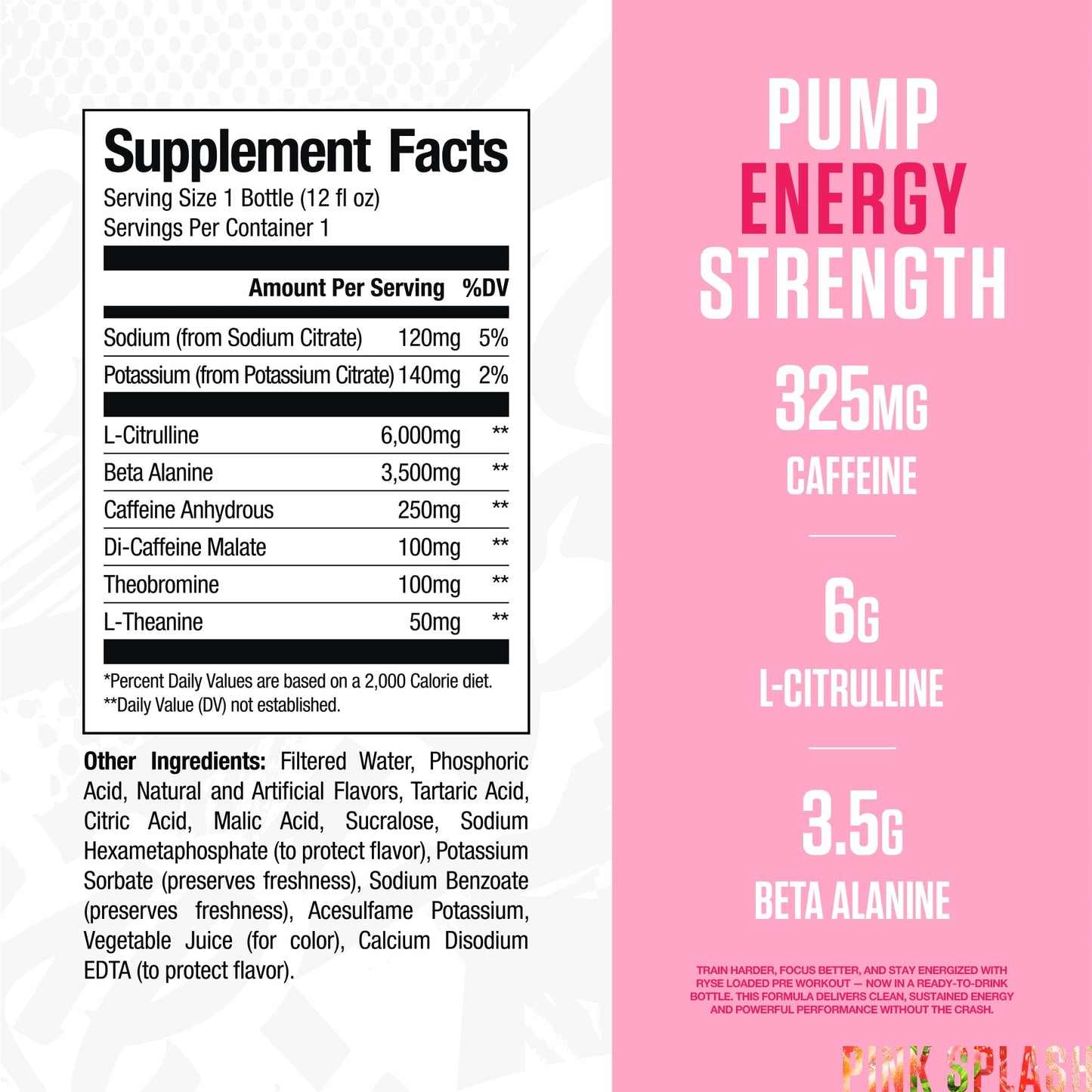 RYSE Loaded Pre Workout Drink - Ring Pop Cherry - Sugar-Free, Ready to Drink Energy Supplement with 325mg Caffeine, Citrulline & Beta Alanine for Focus & Pump - 12 fl oz Bottles (Pack of 12)