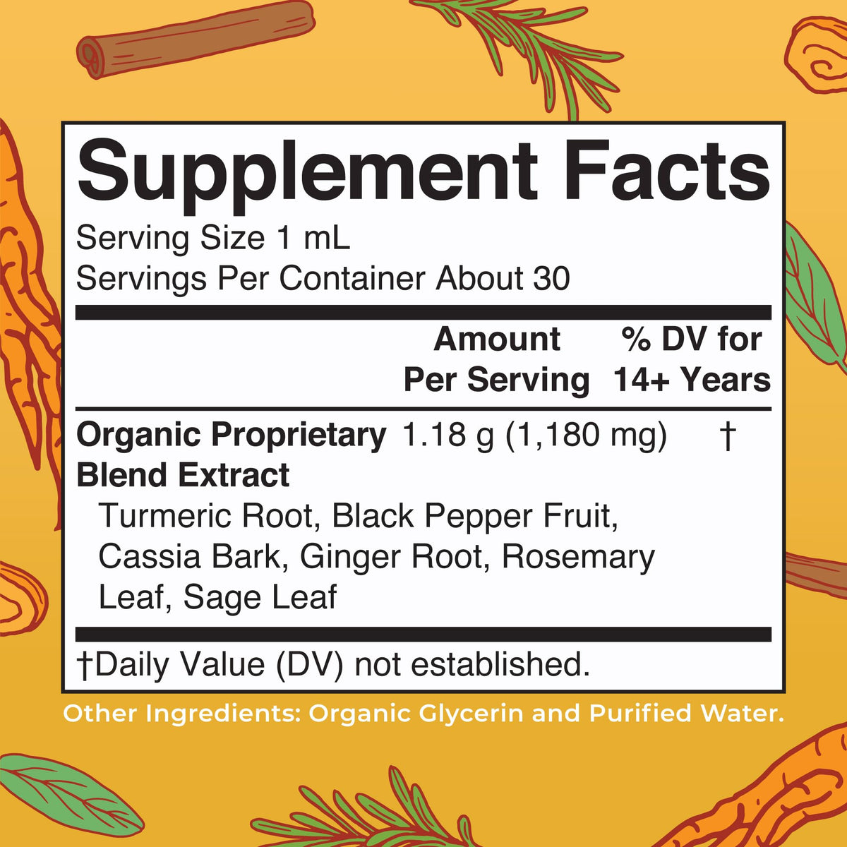 MARYRUTH'S Organics USDA Turmeric Gold Liquid Drops | Herbal Blend | Turmeric Curcumin | Black Pepper | Cassia Cinnamon Bark | Ginger Root | Immune Support MARYRUTH'S