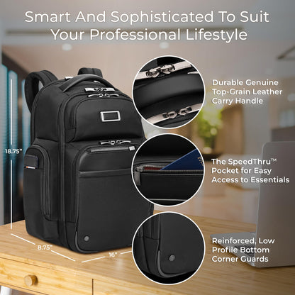 Briggs & Riley Medium Cargo Backpack for Women & Men - Laptop Backpack, For Work & Travel, Lightweight & Durable, Padded Straps, Fits up to 15" Laptop - @work Collection, Black Gsupps Australia