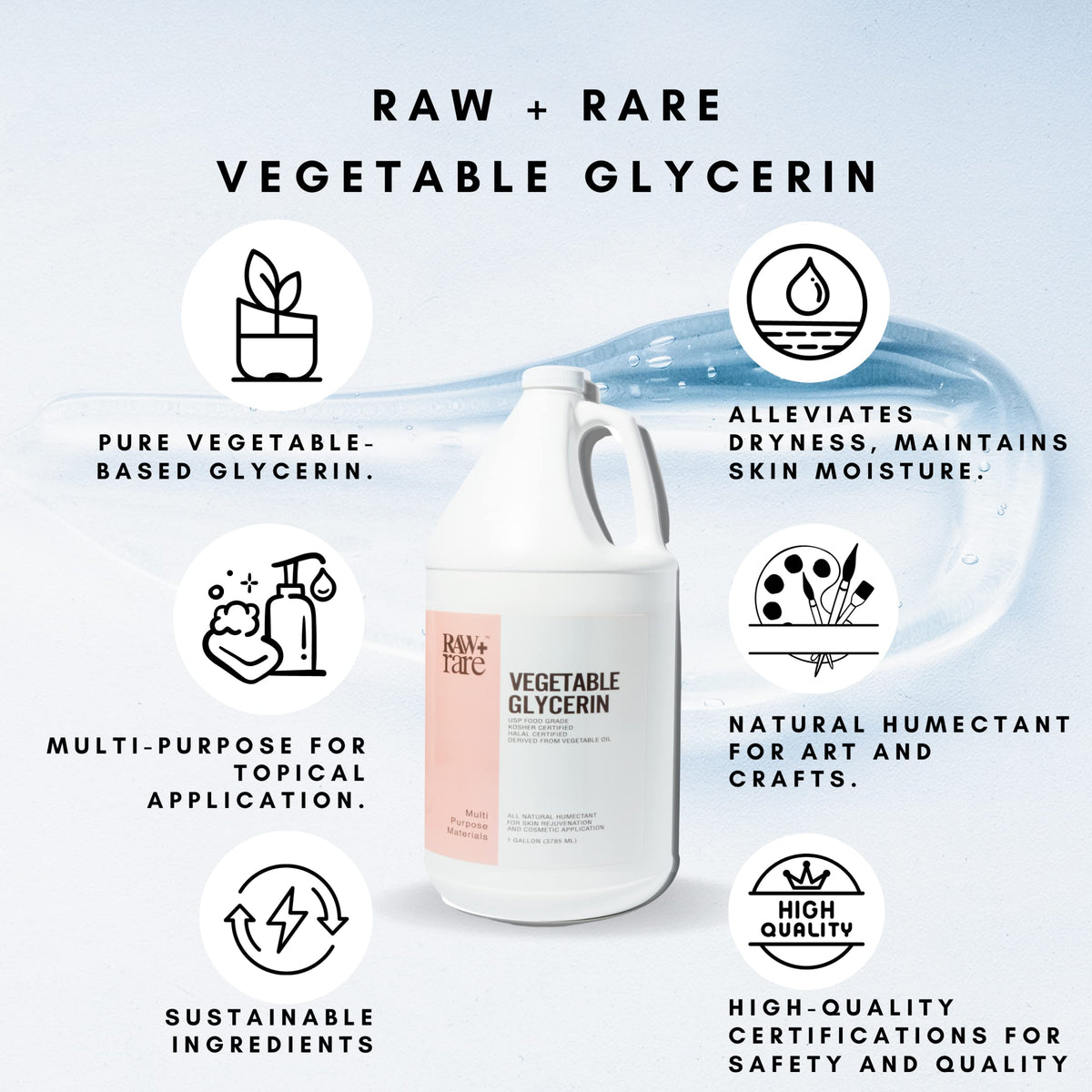 Raw Plus Rare Food Grade Vegetable Glycerin 1 Gallon Raw Plus Rare