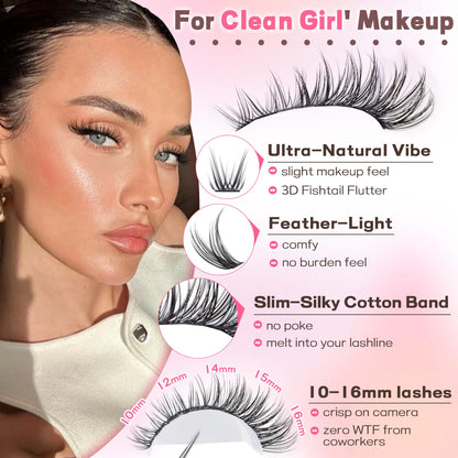 Goddvenus Lash Clusters Kit Wispy Eyelash Clusters Lashes Natural DIY Lash Extension Kit 10-16mm Cluster Eyelash Extensions Kit 300pcs C Curl Individual Lashes Cluster Eyelash (No Tweezers) Goddvenus