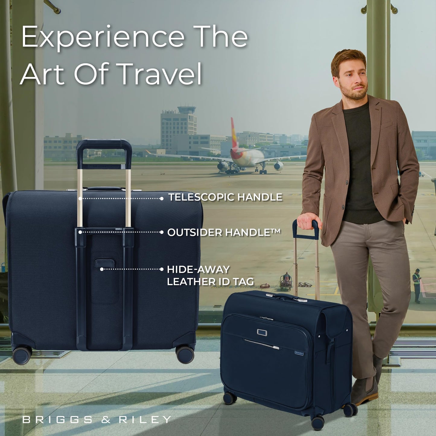 Briggs & Riley Deluxe Wardrobe Spinner - Checked Luggage for Travel, Suitcases with Wheels, Softside Rolling Bag for Men & Women, Built in Hook for Clothes - Baseline Collection, Black Gsupps Australia