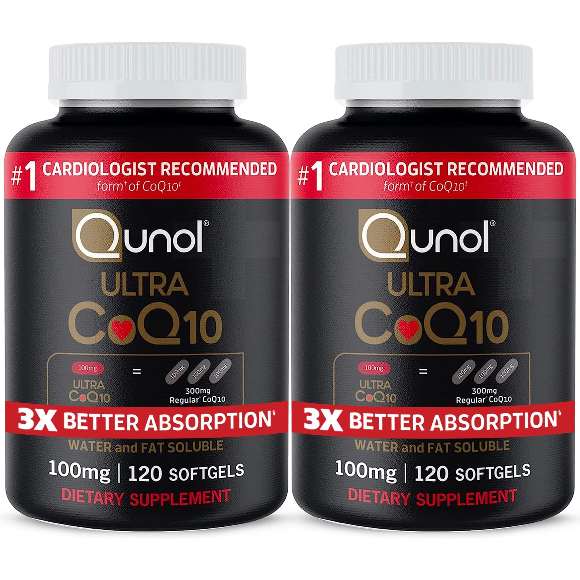 Qunol Ultra CoQ10 100mg, 3X Better Absorption, Antioxidant, 90 Softgels | #1 Cardiologist Recommended Supplement for Heart Health, Coenzyme Q10 Supplement to support Vascular Health & Cellular Energy Gsupps Australia