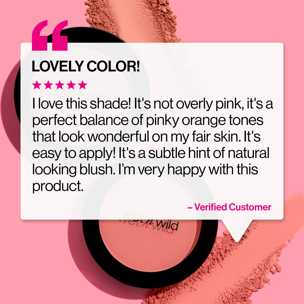 wet n wild Color Icon Blush, Effortless Matte Natural Sheer Glow & Seamless Blend, Luxuriously Infused Smooth Jojoba Oil, Cruelty-Free & Vegan - Pinch Me Pink wet n wild
