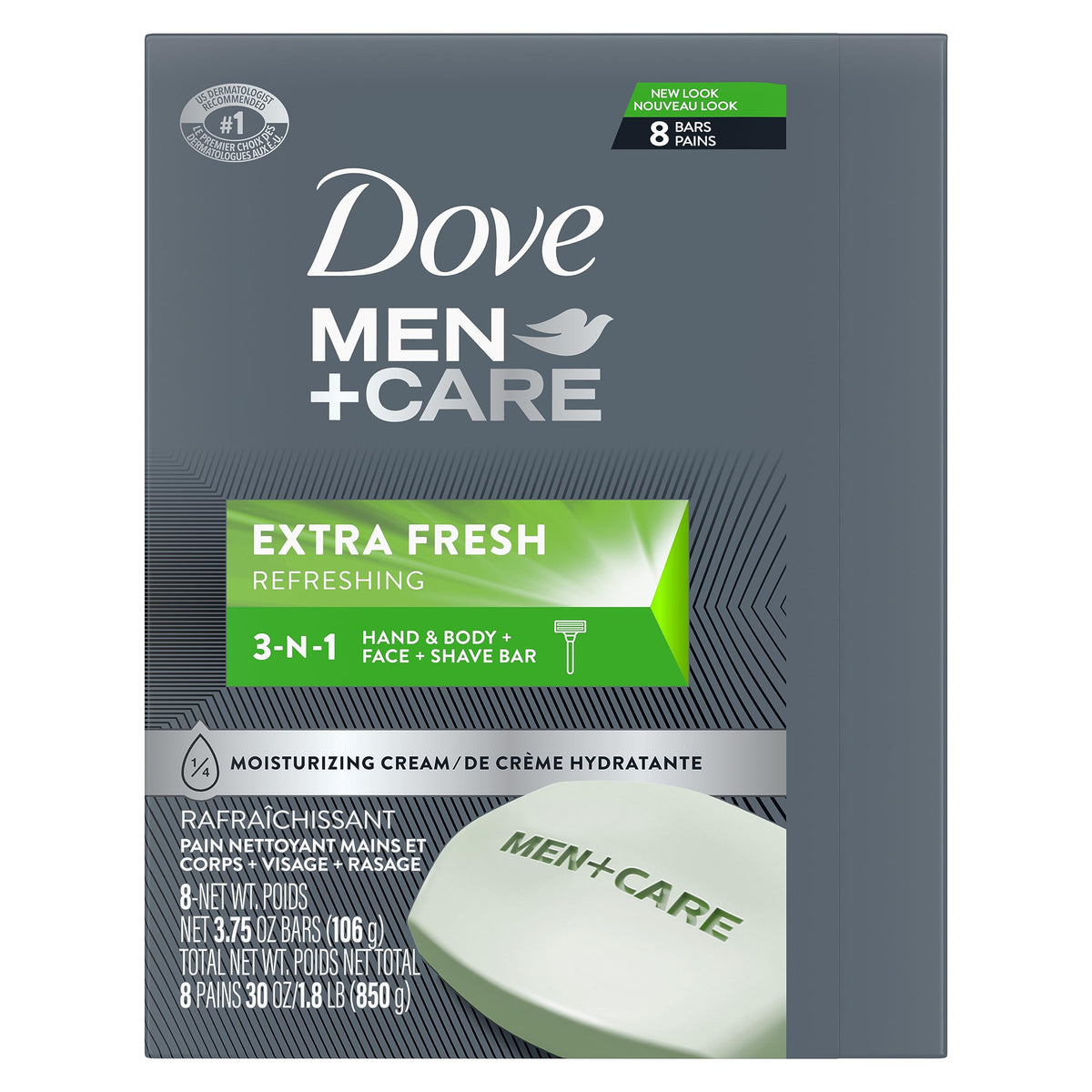 DOVE MEN + CARE 3 in Cleanser for Body, Face, and Shaving 1 Bar 3.75 oz DOVE MEN + CARE
