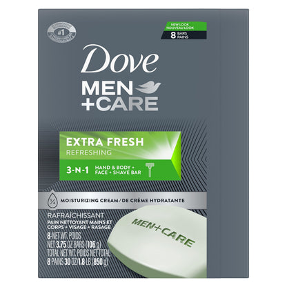 DOVE MEN + CARE 3 in Cleanser for Body, Face, and Shaving 1 Bar 3.75 oz DOVE MEN + CARE