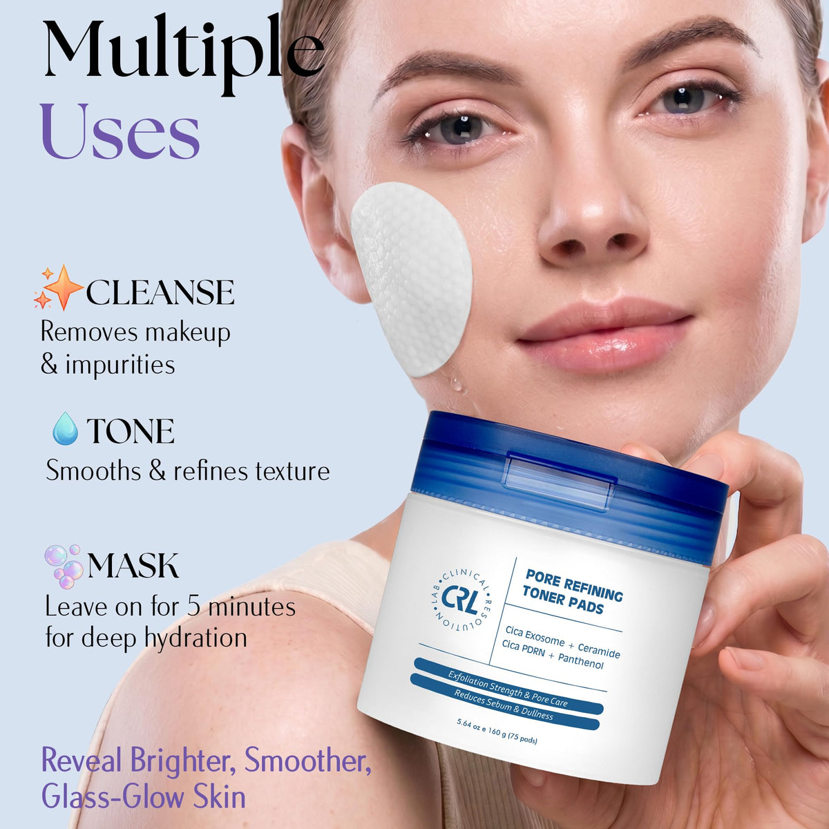 Clinical Resolution Exfoliating Pore Refining Toner Pads for Face, 75 Count Clinical Resolution