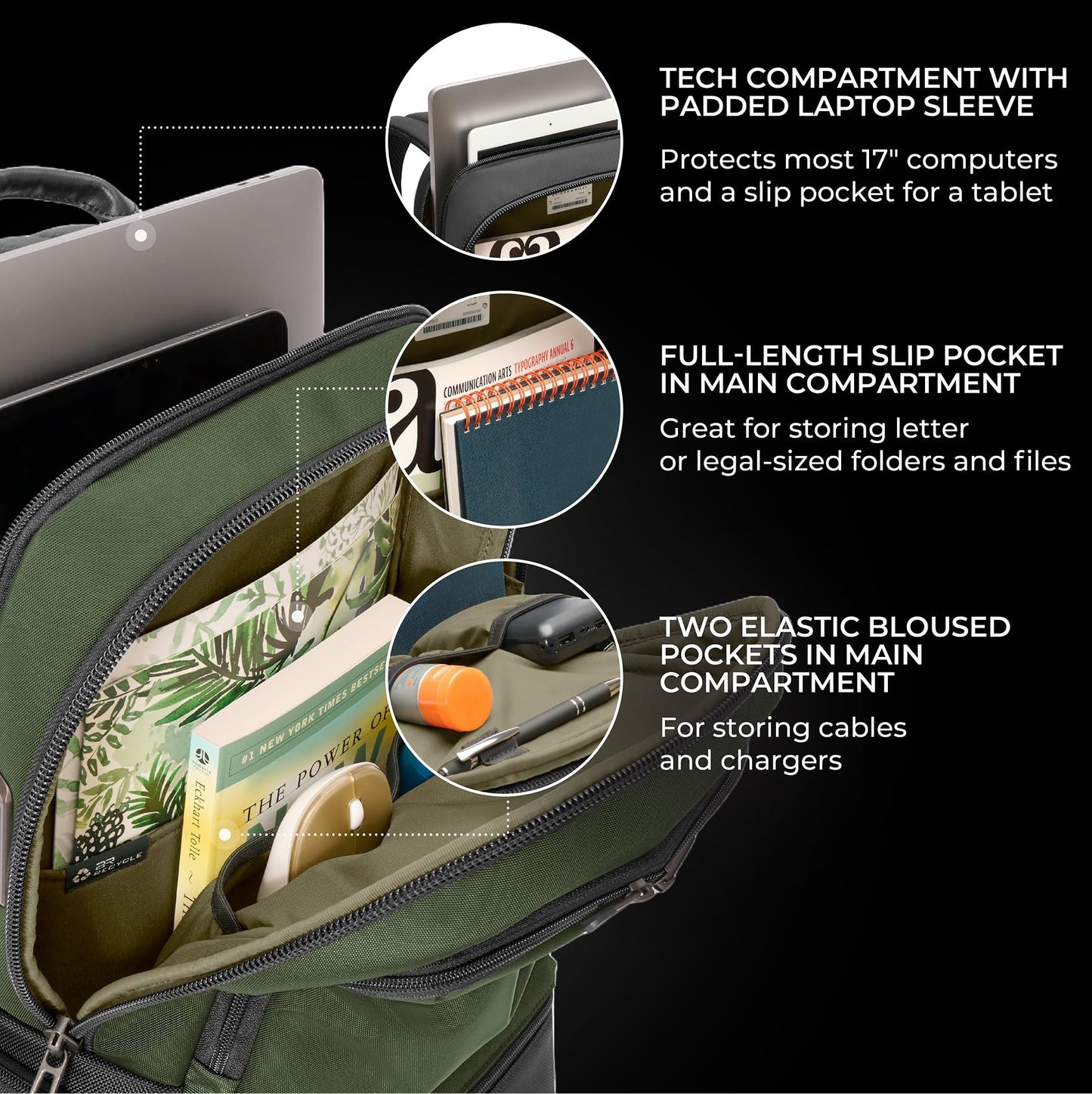 Briggs & Riley Medium Expandable Briefcase - Laptop Bag for Work & Travel, Briefs for Men & Women, Includes Shoulder Strap, Self-Repairing Zippers, Fits up to 15" Computer - HTA Collection, Black Gsupps Australia