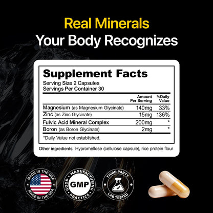 Menerals Mens Multivitamin – Powerful All in One Mineral Supplement for Men – Natural Trace Minerals with Fulvic Acid from Rich American Soil Menerals