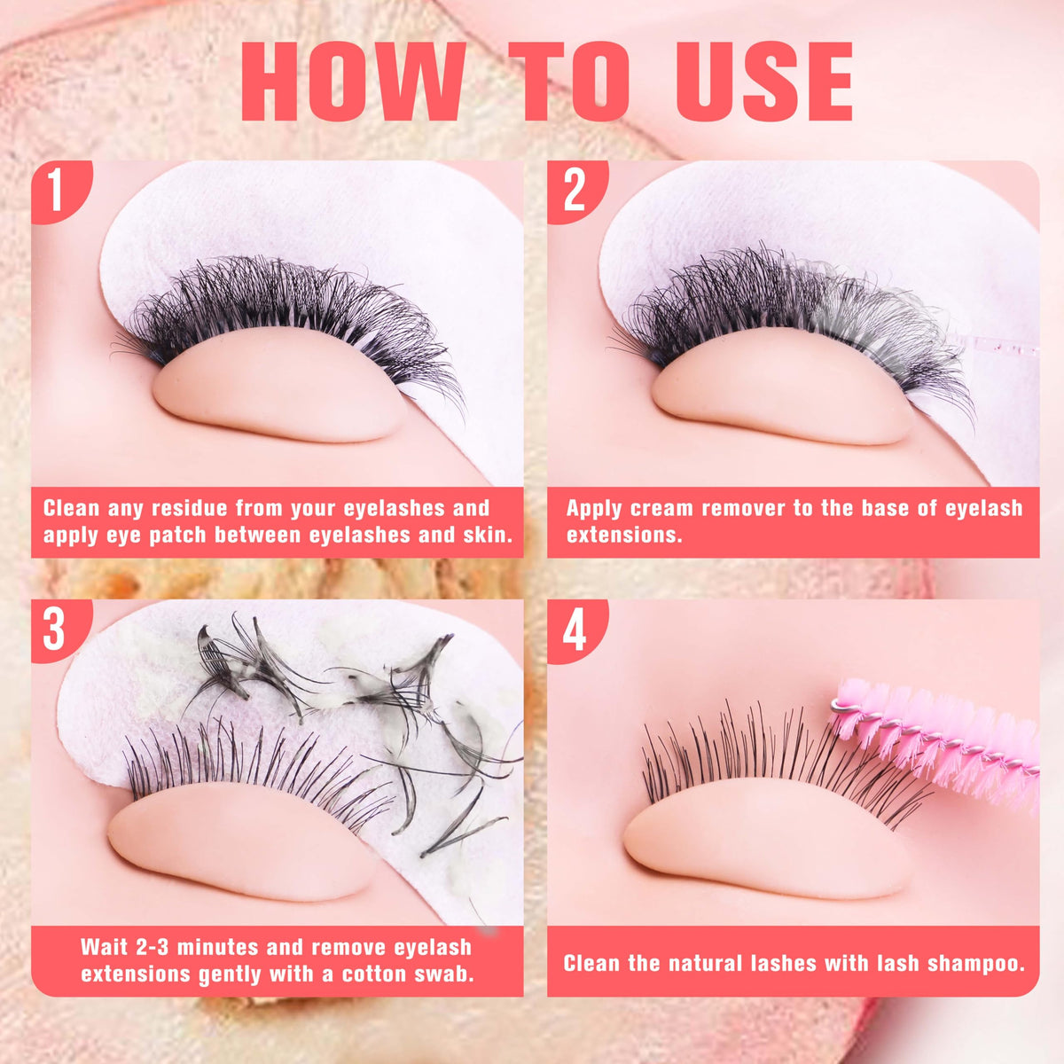 VEYES INC Cream Lash Remover for Lash Extensions 10g Low Irritation Eyelash Glue Remover Lash Tech Supplies for Professional or Salon Use Peach VEYES INC