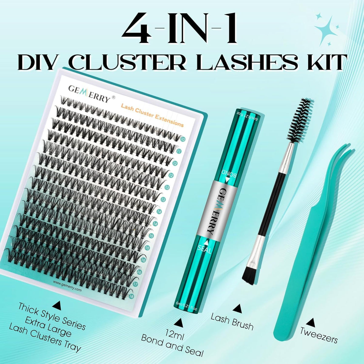 GEMERRY Eyelash Extension Kit 80P 10-18mm GEMERRY