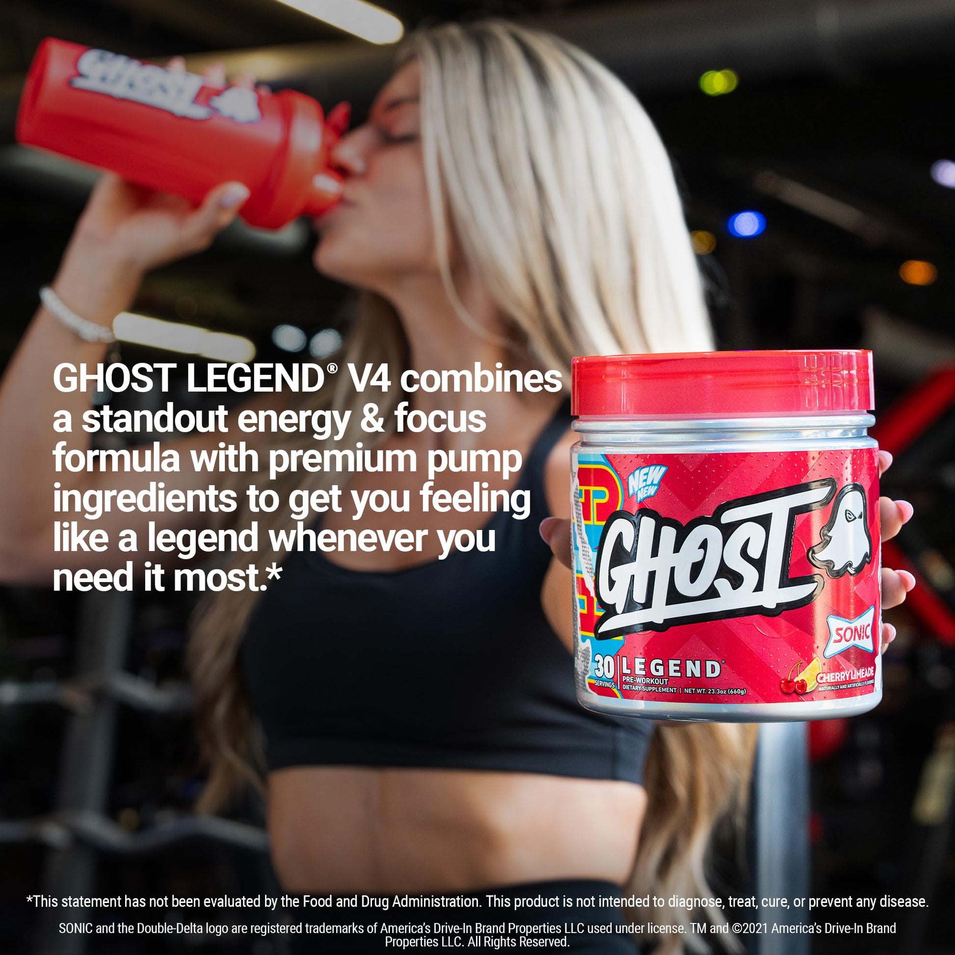 GHOST Legend Pre Workout Powder, Sonic Cherry Limeade - 30 Servings – Pre-Workout for Men & Women with Choline, L-Citrulline, GHOST buy australia supplements