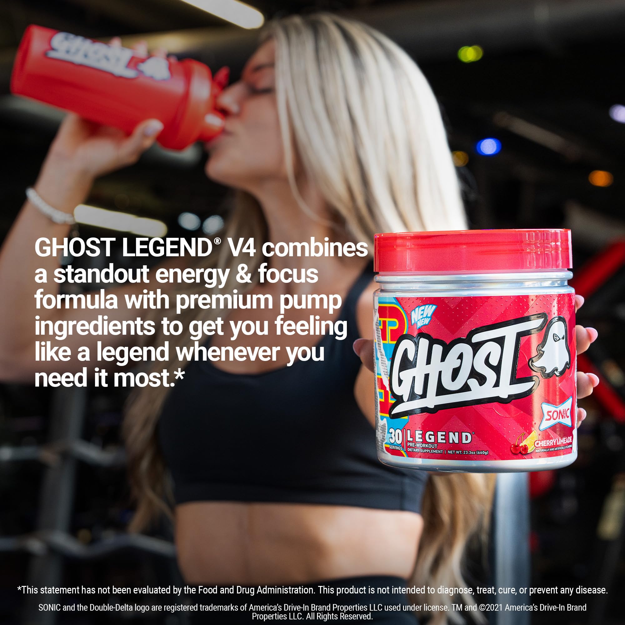 GHOST Legend Pre Workout Powder, Sonic Cherry Limeade - 30 Servings – Pre-Workout for Men & Women with Choline, L-Citrulline, GHOST buy australia supplements