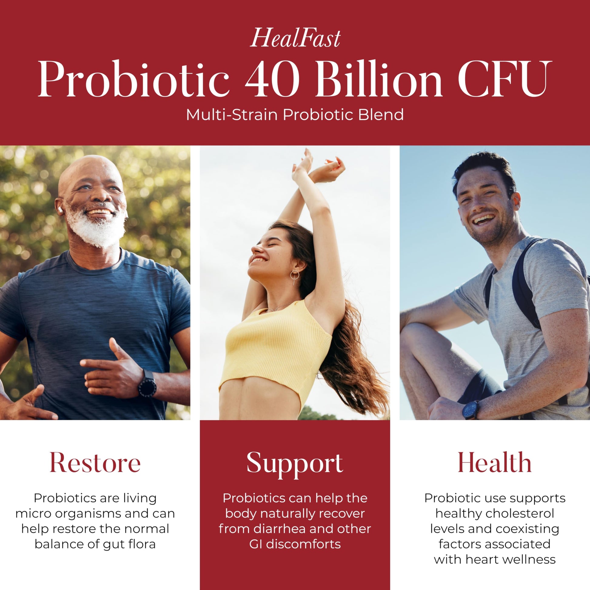 HealFast Physician Formulated Probiotic Supplement - 40 Billion CFU - Live Prebiotics and Probiotics for Men and Women - Probiotics for Gut Health - Non-GMO and Vegan - 30 Day Supply HealFast buy australia supplements