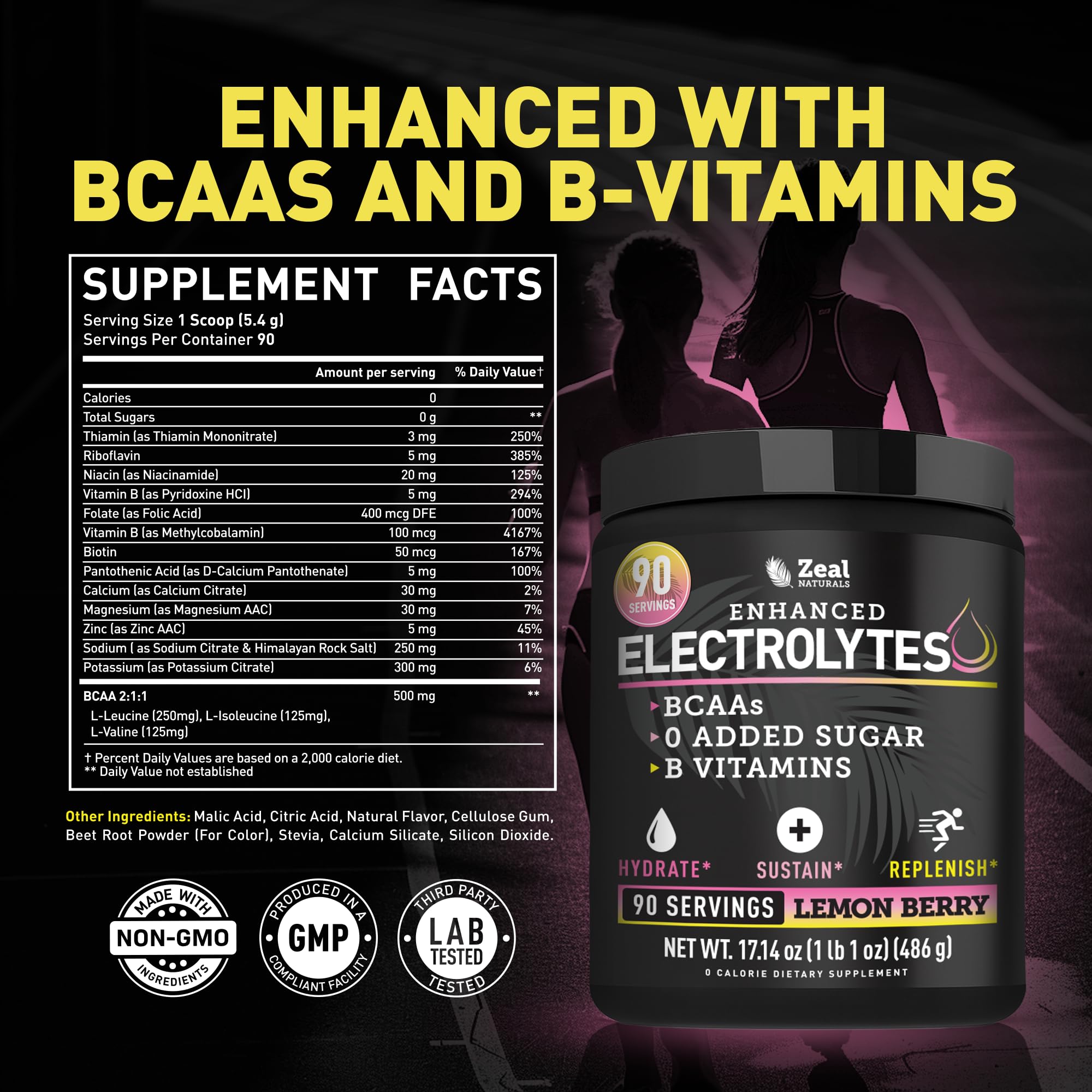 Zeal Electrolyte Powder - 90 Servings | Keto Electrolytes Powder | Zero Sugar, BCAAs, B-Vitamins | Potassium, Zinc, Magnesium Zeal Naturals buy australia supplements