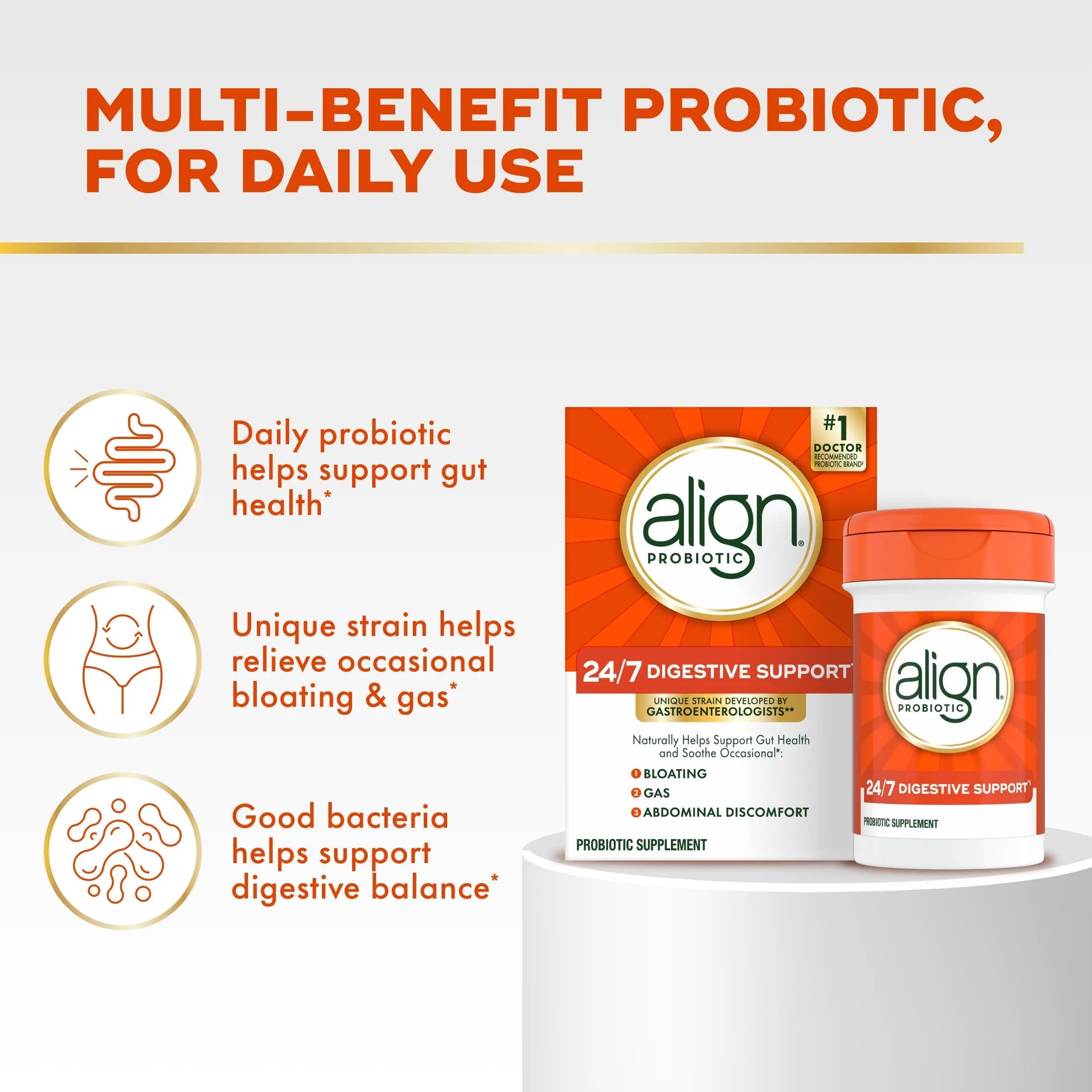 Align Probiotic, 24/7 Digestive Support*§, Probiotics for Women and Men, Probiotics for Digestive Health, Men and Womens Probiotic Capsules Help Relieve Occasional Bloating & Gas*, 49 Capsules Align buy australia supplements