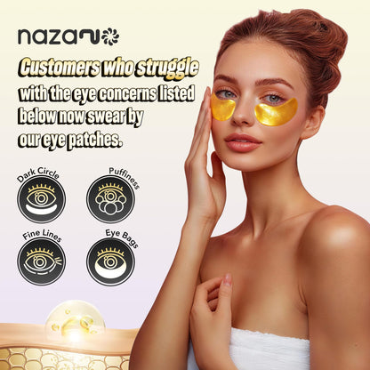 NAZANO 24K Gold Under Eye Patches - 60 Pack Eye Masks NAZANO
