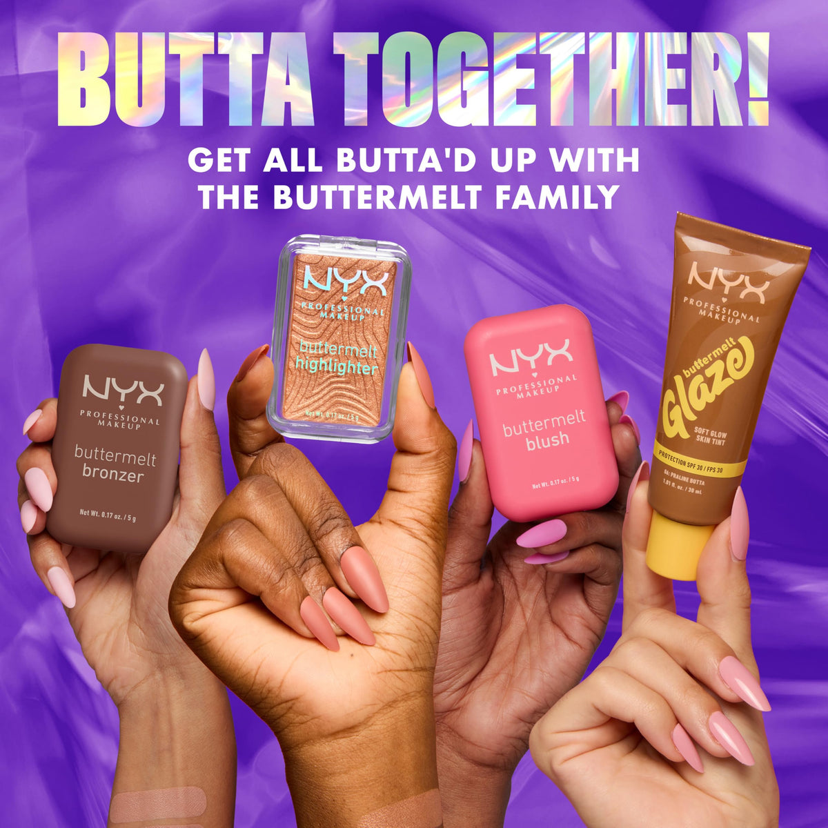 NYX PROFESSIONAL MAKEUP Buttermelt Highlighter, Powder Highlighter Makeup, With Up to 12H Wear and High Impact Glow - 05 Bright and Butta (Light Champagne) NYX PROFESSIONAL MAKEUP