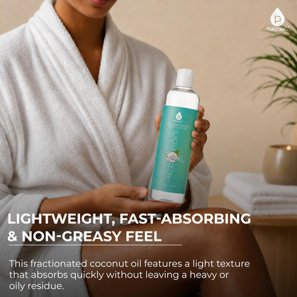 Pursonic Pure Unscented Fractionated Coconut Oil - 16 Oz Multipurpose Oil for Skin, Hair, Body Massage & Makeup Removal - Carrier Oil for Essential Oils and Aromatherapy Pursonic