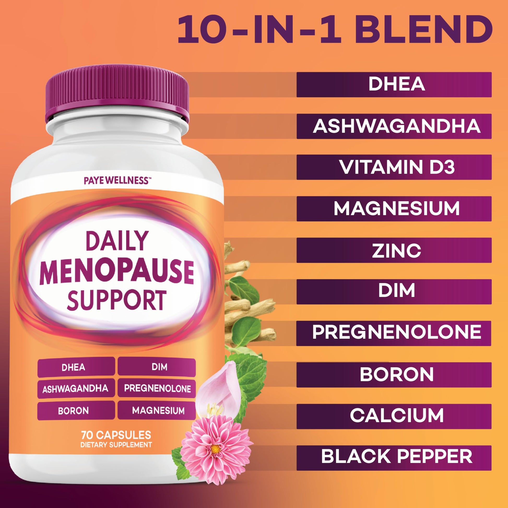 Menopause and Perimenopause Supplement for Women 10-1 Relief Formula for Hot Flashes, Night Sweats, Mood, Energy & Hormone – DIM, Ashwagandha, Vitamin D, DHEA, Zinc, Magnesium 2-Pack, 140 Capsules PAYÉ buy australia supplements