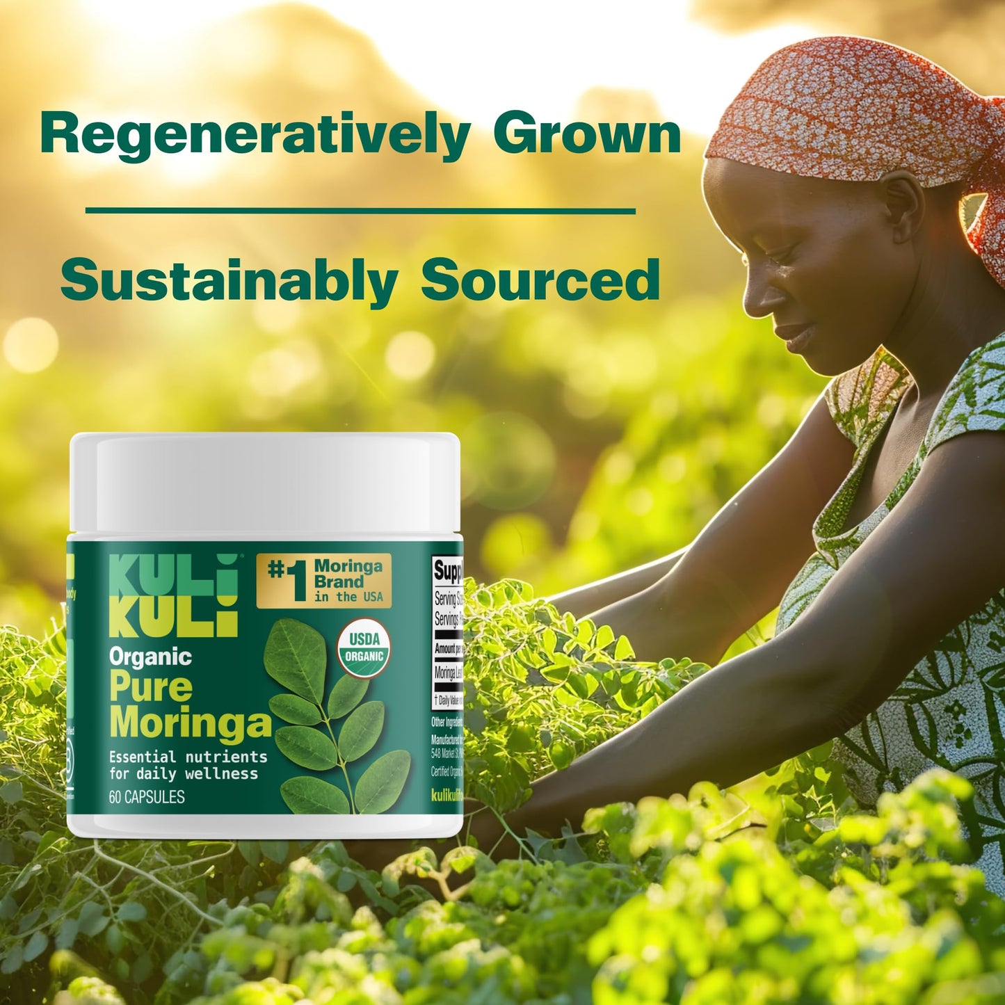 KULI KULI Organic Pure Moringa Capsules, 60 CT Kuli Kuli