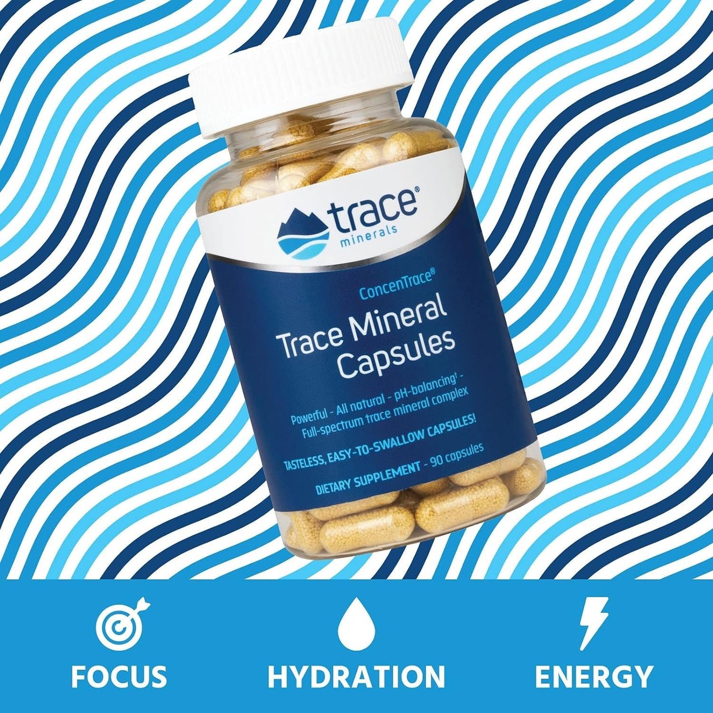 Trace Minerals ConcenTrace Trace Mineral Capsules - ConcenTrace Capsules for Overall Health - Bone Strength, Muscle Recovery & Energy Support Trace Minerals