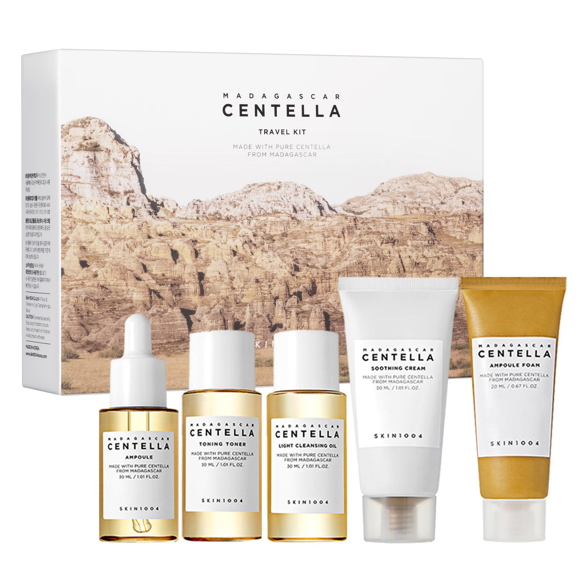 SKIN1004 Centella Travel Kit, Korean Skin Care Set of 5, Travel Size SKIN1004