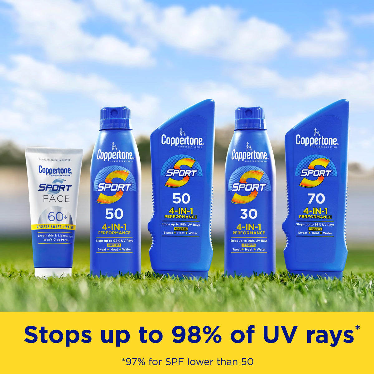 Coppertone SPORT Sunscreen Spray SPF 50, Multipack, 3 x 5.5 FL OZ Coppertone