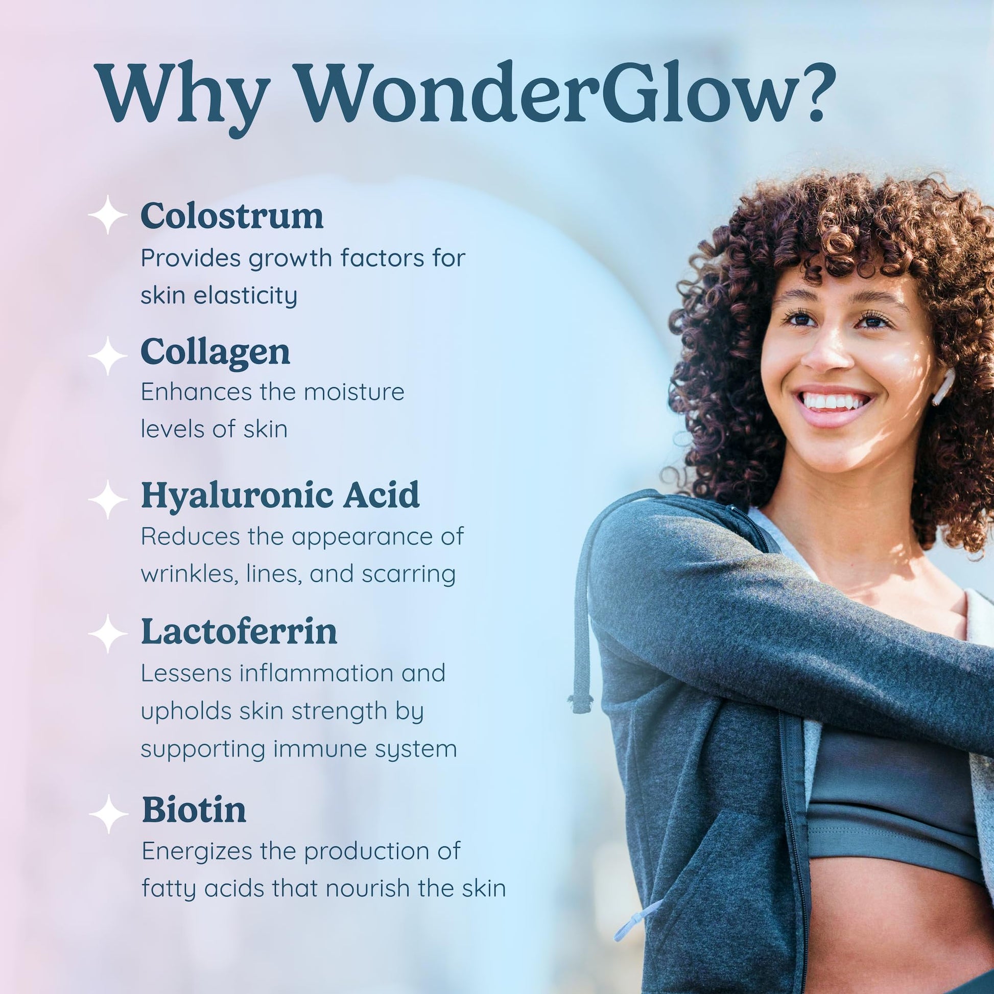 WONDERCOW Hair Skin and Nails Vitamins w/Bovine Colostrum, Collagen, Hyaluronic Acid, Biotin, Zinc, & Lactoferrin┃Supports Faster Hair Growth, Stronger Nails and Glowing Skin (30 Servings, Capsule) WONDERCOW buy australia supplements