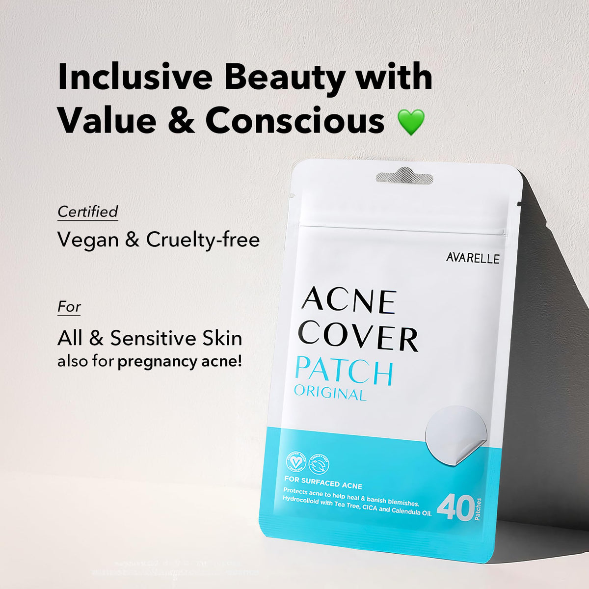 AVARELLE Original Hydrocolloid Acne Pimple Patches for Face 40 Count AVARELLE