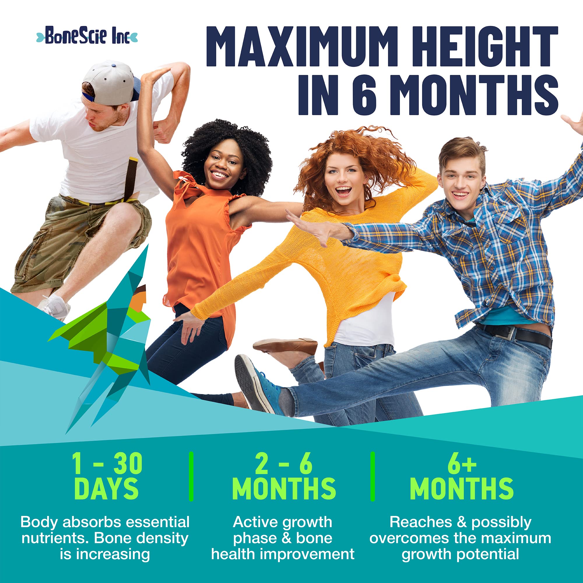 Height Growth Maximizer - Made in USA - Natural Height Increase Booster & Bone Growth Pills - Grow Taller Supplement for Adults, Teens & Kids - Vitamins for Boys & Girls to Get Taller - 120 capsules BONESCIE INC buy australia supplements