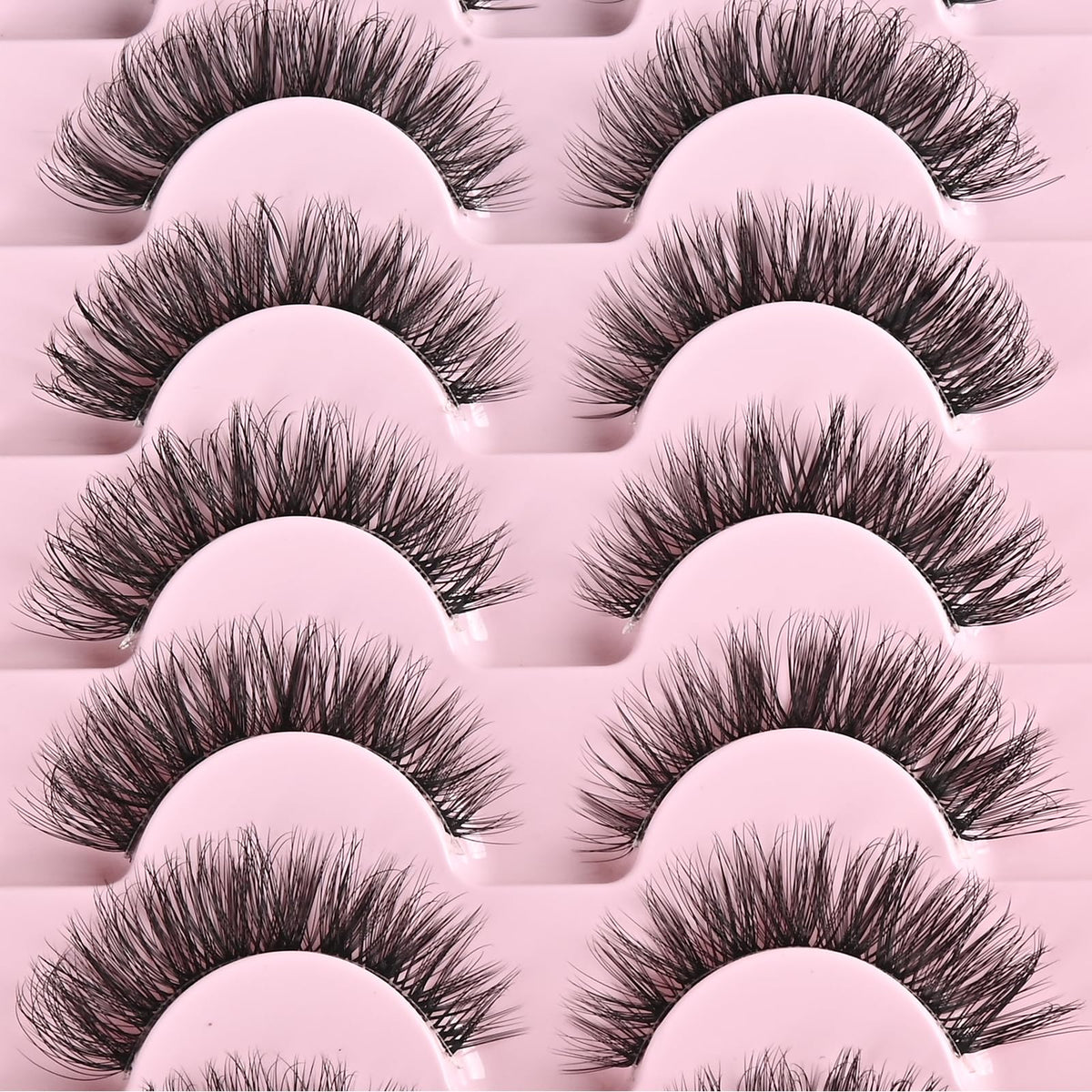 FARRED Cat Eye Lashes Natural Eyelashes Short Wispy Lash Strips Volume Cateye False Eyelash Medium Length Fake Lashes Natural Looking Hybrid Clusters Full Demi Wispies Strip Pestañas (A1 | 8-14MM) FARRED