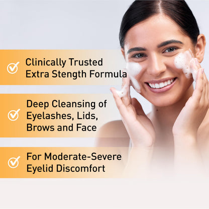 OCuSOFT Oust Demodex Foam Cleanser - Extra Strength - Foaming Cleanser for Eyelids & Eyelashes with Tea Tree Oil OCuSOFT