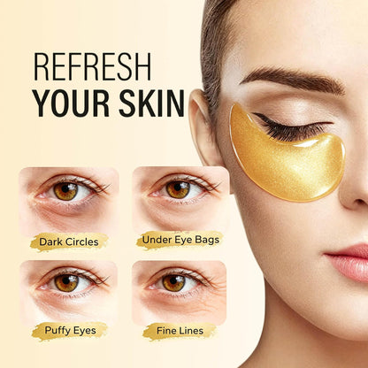 Maskiss 24k Gold Under Eye Patches (50 Pairs), eye mask, Collagen Skin Care Products, Eye Patches for Puffy Eyes, eye masks for dark circles and puffiness Maskiss