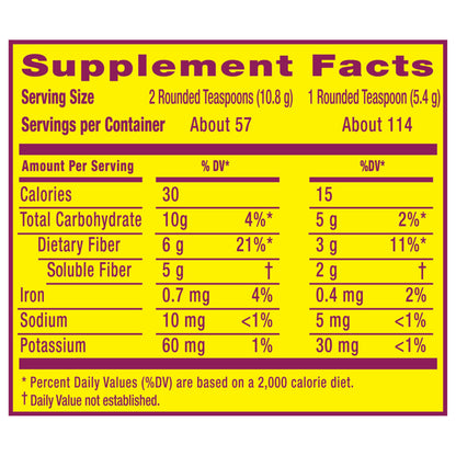 Metamucil, Psyllium Husk Powder, Unflavored with No Added Sweeteners, 114 Servings, 4-in-1 Fiber Supplement, Daily Psyllium Husk Fiber Powder Metamucil