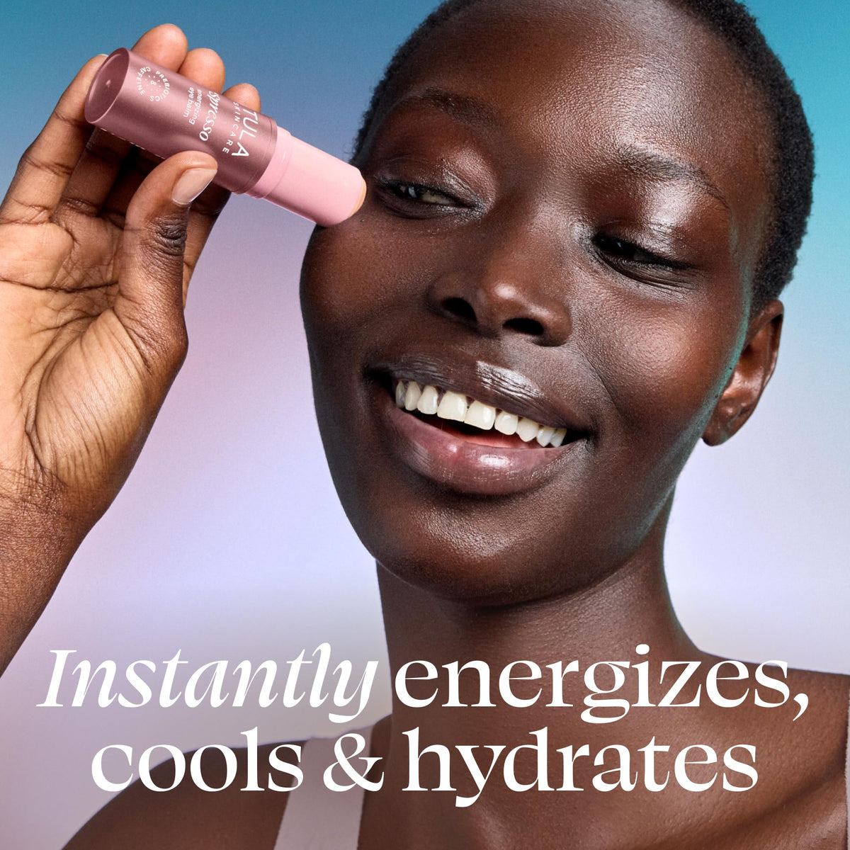 TULA Skin Care Spresso Energizing Eye Balm, Rose Glow - Energizing & Hydrating Caffeine Under Eye Treatment for Dark Circles, Portable and Perfect to Use On-the-go, 0.35 oz. TULA