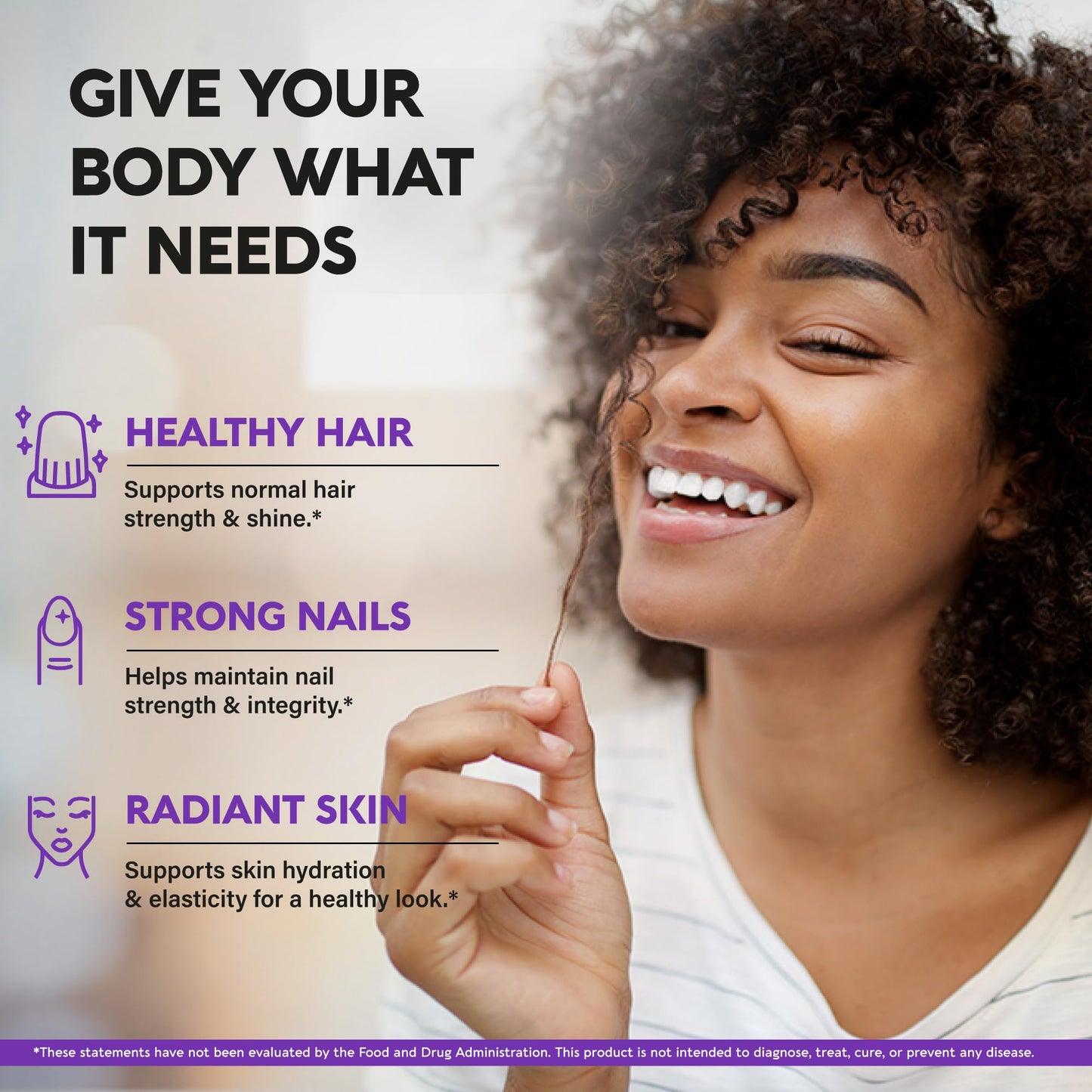 NUTRAHARMONY Biotin | Collagen | Hyaluronic Acid | Keratin - Support Normal Hair Growth Cycle - Skin & Nails - 25000mcg Vitamins B1, B2, B3, B6 & B7 NUTRAHARMONY