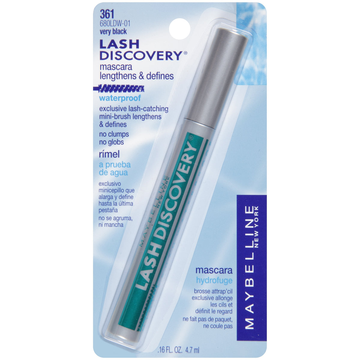 Maybelline New York Lash Discovery Mini-Brush Waterproof Mascara, Very Black, 0.16 fl. oz. MAYBELLINE