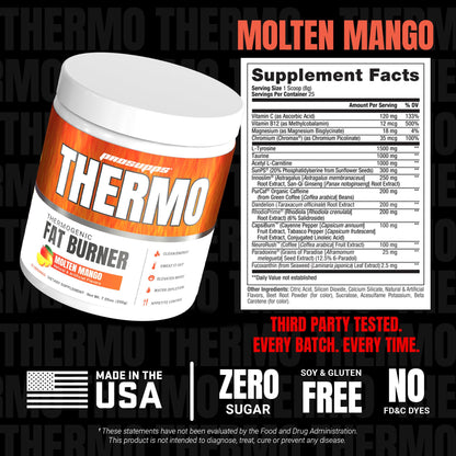 ProSupps Thermogenic Fat Burner Powder, Molten Mango - Weight Loss & Metabolism Booster Pre Workout Supplement for Women & Men - Supports Appetite Control & Boosts Energy - Gluten-Free - 25 Servings