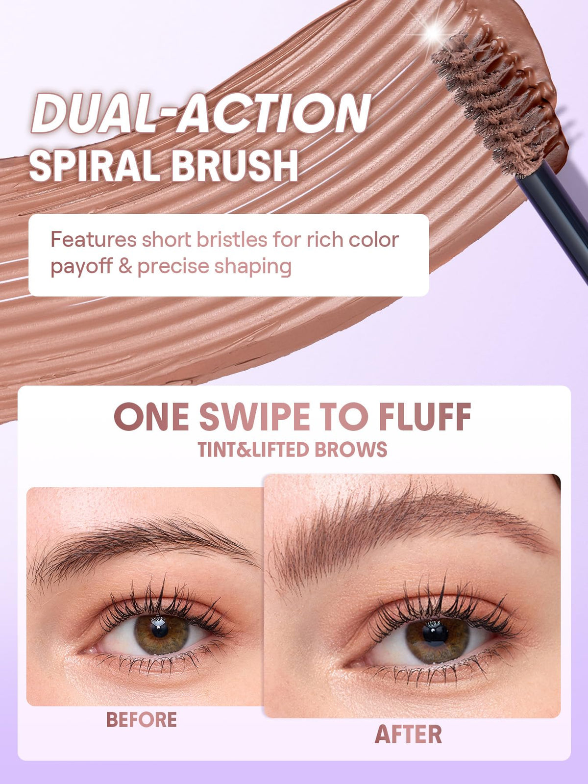 SHEGLAM Airy Tinted Volumizing Brow Mousse Eyebrow Cream Gel Highly Pigmented Shaping Filling Water Removal-Ash Pink SHEGLAM