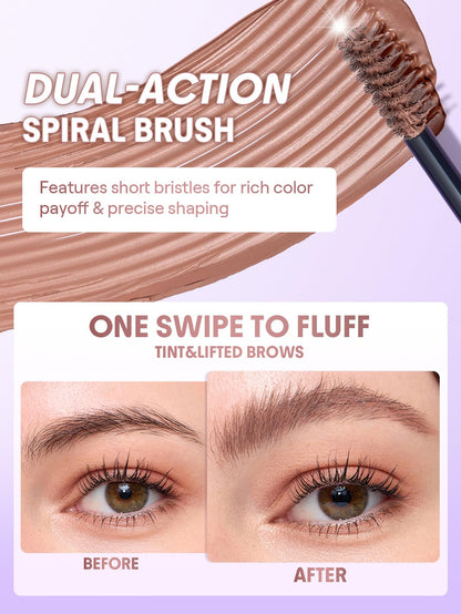 SHEGLAM Airy Tinted Volumizing Brow Mousse Eyebrow Cream Gel Highly Pigmented Shaping Filling Water Removal-Ash Pink SHEGLAM