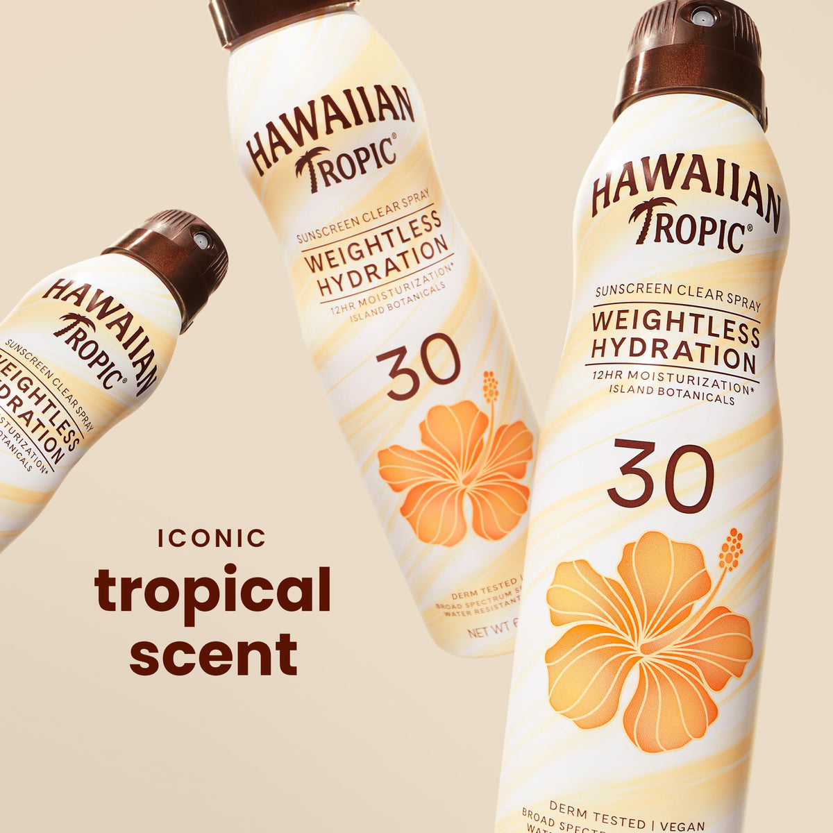 Hawaiian Tropic Weightless Hydration SPF 30 Sunscreen Spray, 6 Oz (2 Pack) Hawaiian Tropic