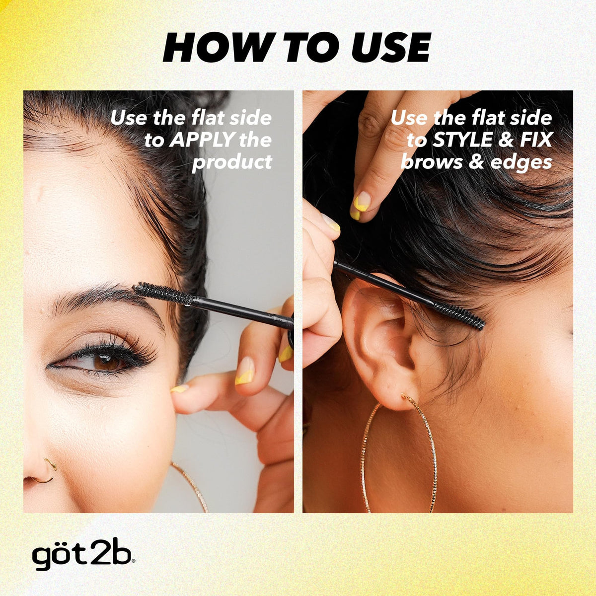 got2b Glued Brow Gel & Edge Control, Strong Hold, Clear, 0.54 Fl Oz Got2B