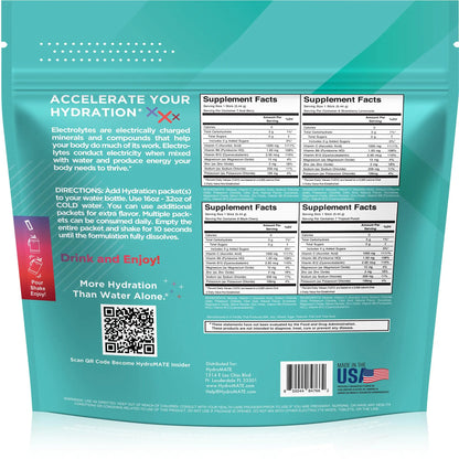 Electrolyte Powder Sugar-Free Hydration Packets Variety Pack HydroMATE 30 Sticks NatureWorks