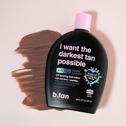 b.tan UV Tanning Bed Lotion - Extreme Dark Tinted Tan Accelerator B.TAN