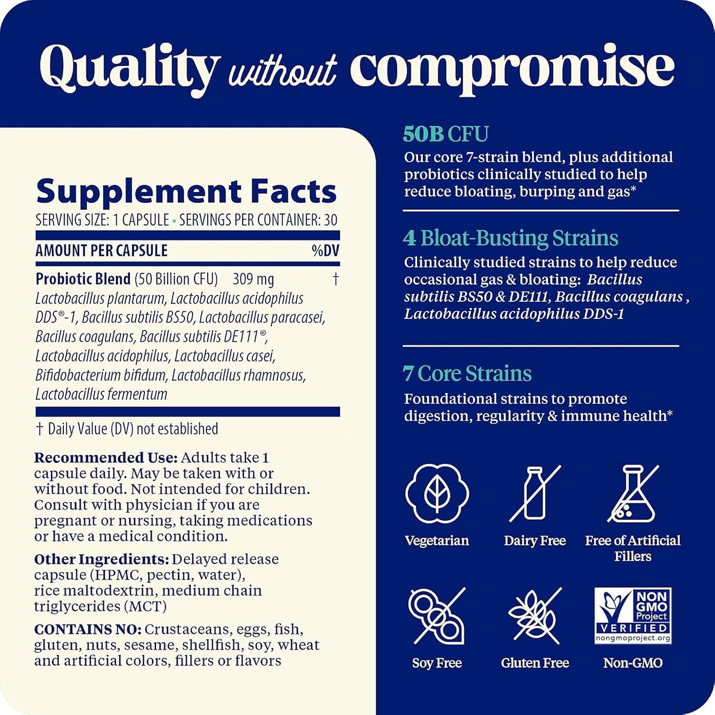 Enzymedica SubCulture Probiotic for Bloat & Digestive Health - Probiotic Supplement Capsules for Women & Men, 50 Billion CFU, Gut Health Support for Adults, Helps Occasional Gas & Bloating - 30 Caps Gsupps Australia